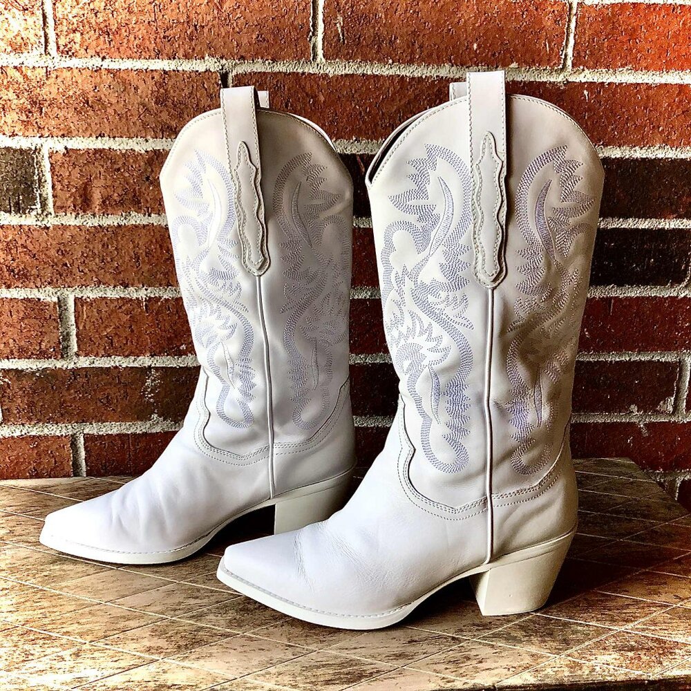 JEFFREY CAMPBELL Dagget Boot Boho Western Cowgirl Boots White 9.5 NWOB - Picture 12 of 16